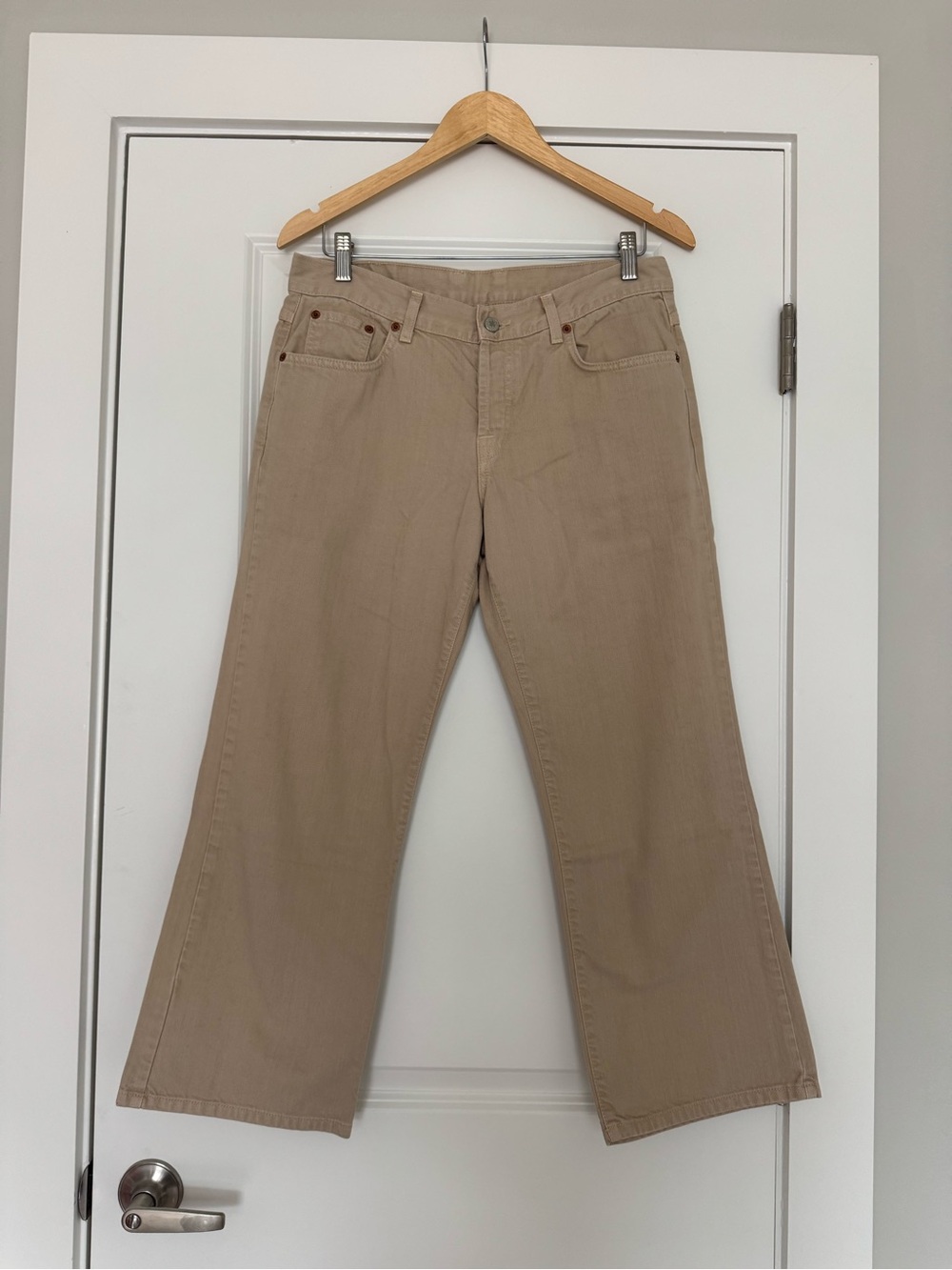Lucky Brand Wide Leg Flare Jeans in Tan